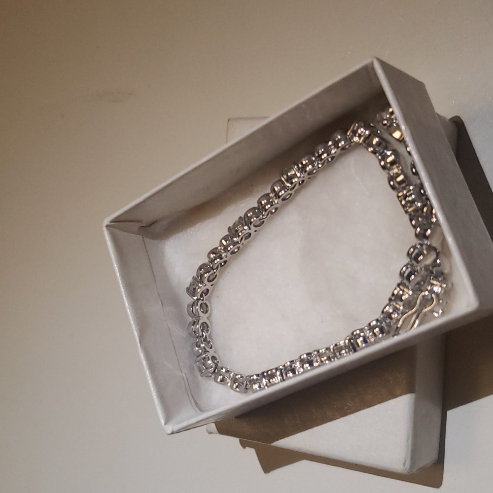 Silver Color Bracelet with CZ Diamond details